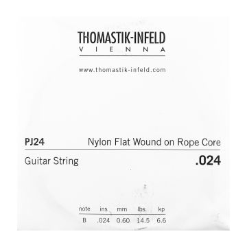 Preview of Thomastik PJ24 Single .024 Nylon Flat Wound on Rope Core