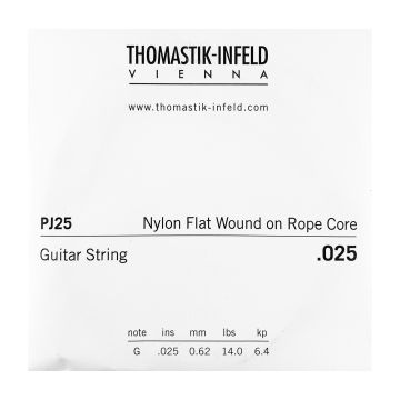 Preview of Thomastik PJ25 Single .025 Nylon Flat Wound on Rope Core