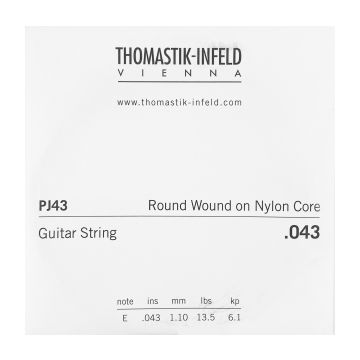 Preview van Thomastik PJ43 Single .043 Round Wound on Nylon Core